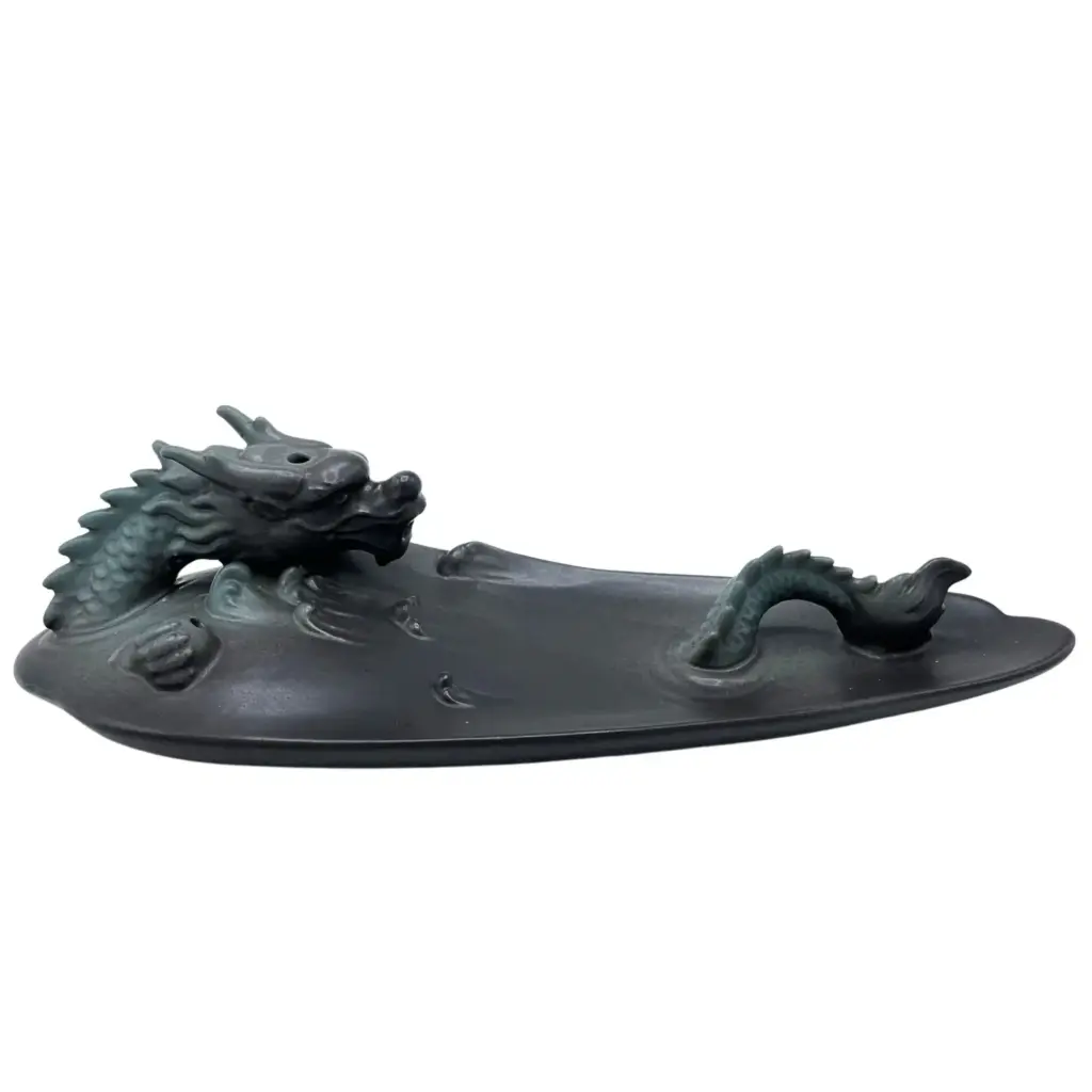 Backflow Incense Burner – Dragon in Pool with Surprising Details | www.artisangoods.co.uk