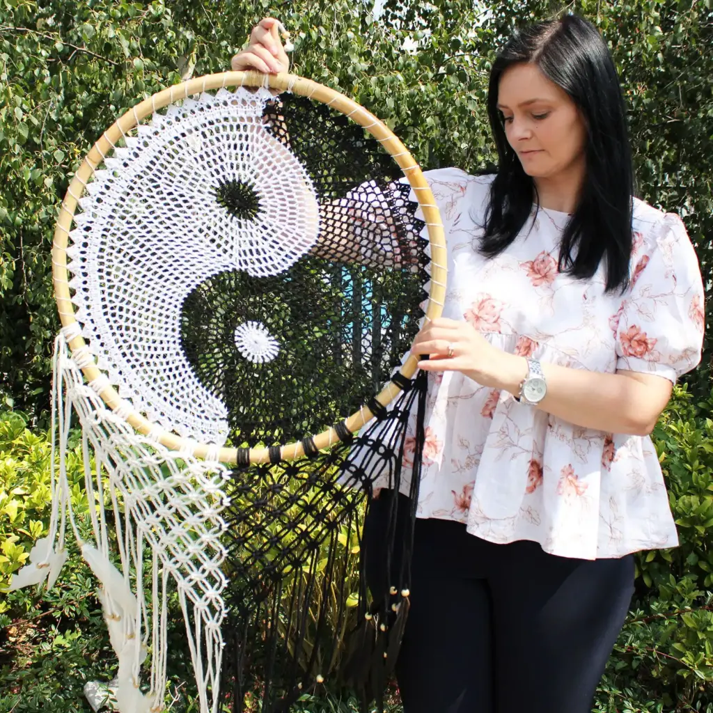 Bali Dream Catchers – Extra Large Ying Yang D: 50cm | www.artisangoods.co.uk