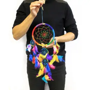 Bali Dreamcatchers – Large Round – Rainbow | www.artisangoods.co.uk 2
