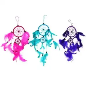 Bali Dreamcatchers – Medium Round – Turq/Pink/Purp | www.artisangoods.co.uk 2