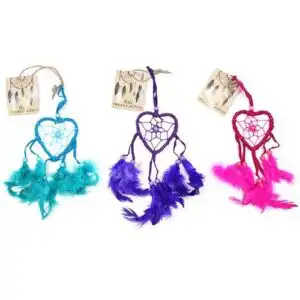 Bali Dreamcatchers – Small Heart – Turq/Pink/Purp | www.artisangoods.co.uk 1