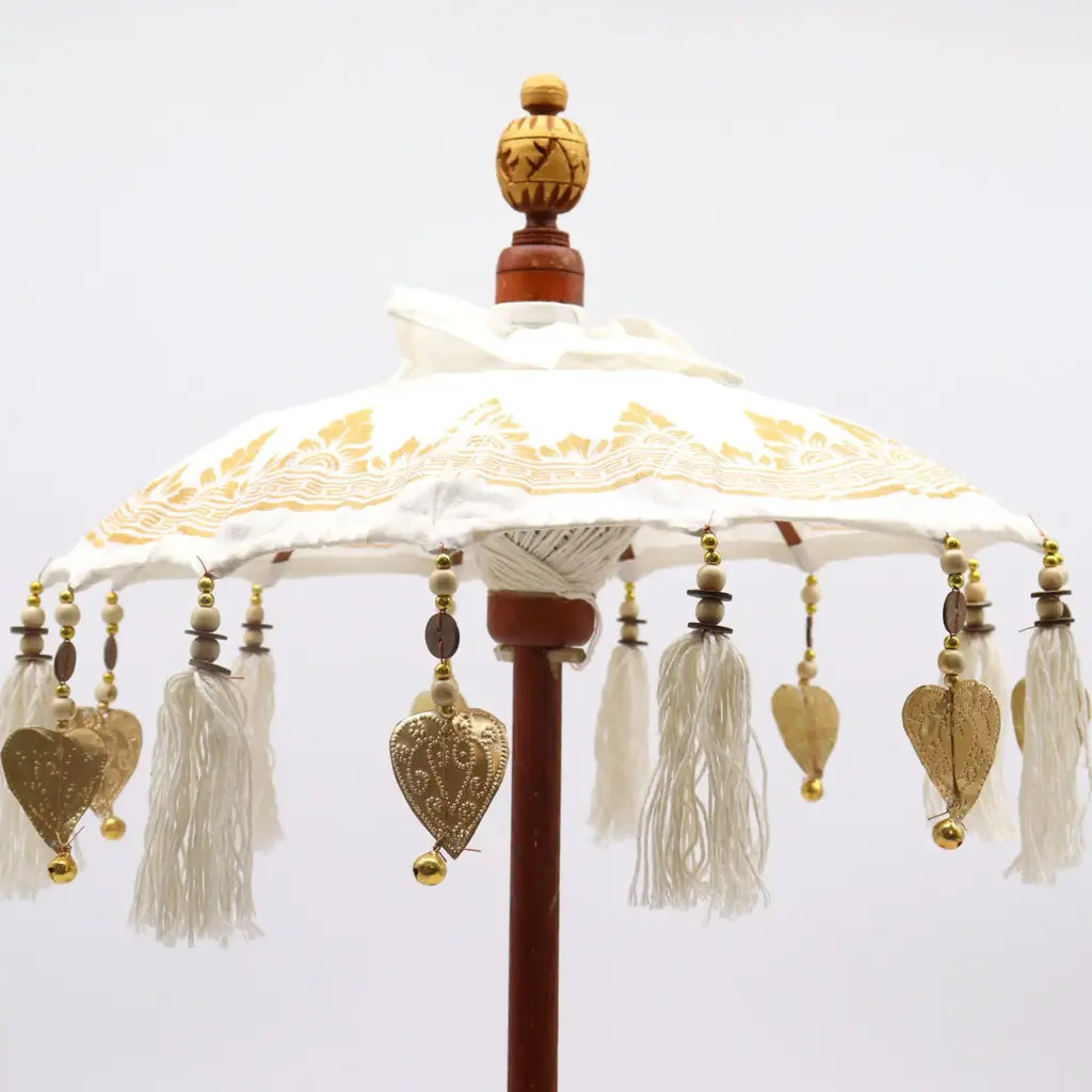 Bali Home Decor Parasol – Canvas – Gold Decor- 40cm | www.artisangoods.co.uk 4