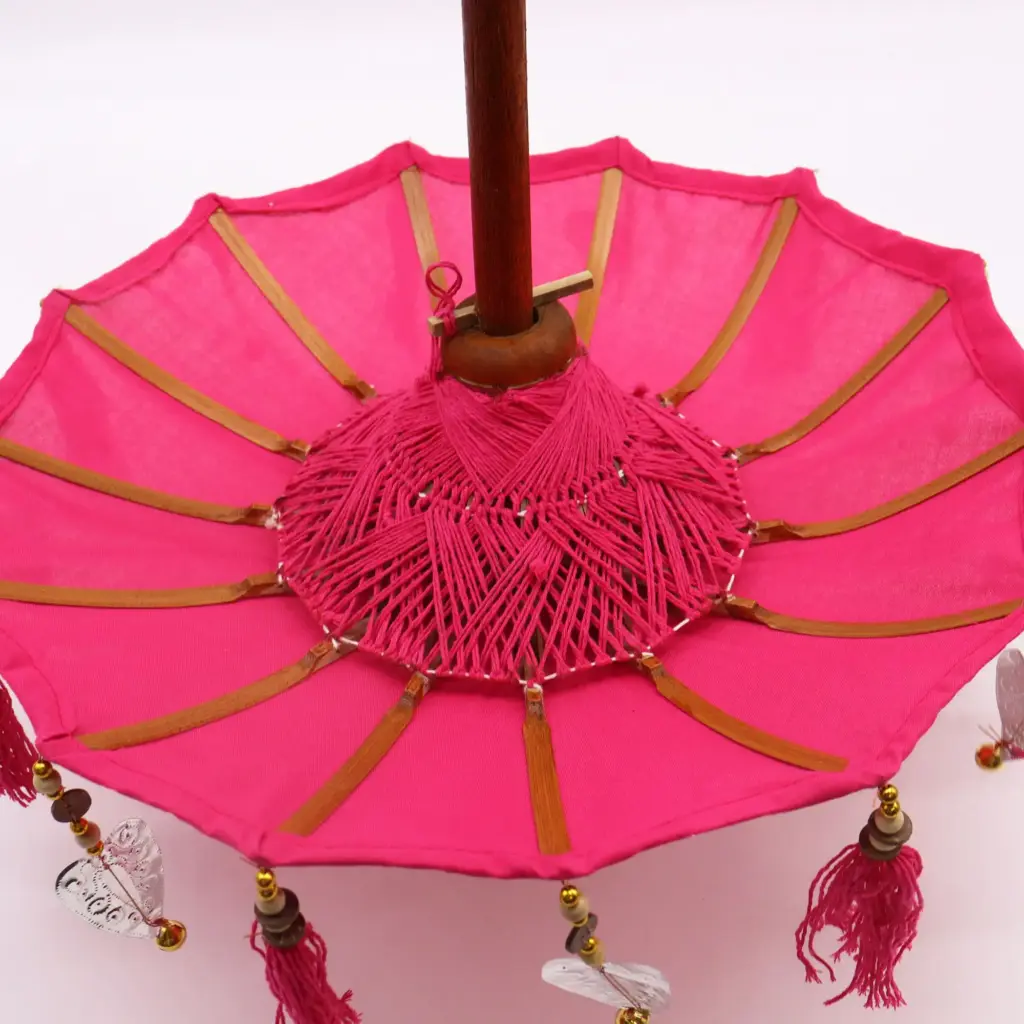 Bali Home Decor Parasol – Cotton – Pink- 40cm | www.artisangoods.co.uk 3 Bali Home Decor Parasol – Cotton – Pink- 40cm | www.artisangoods.co.uk 3