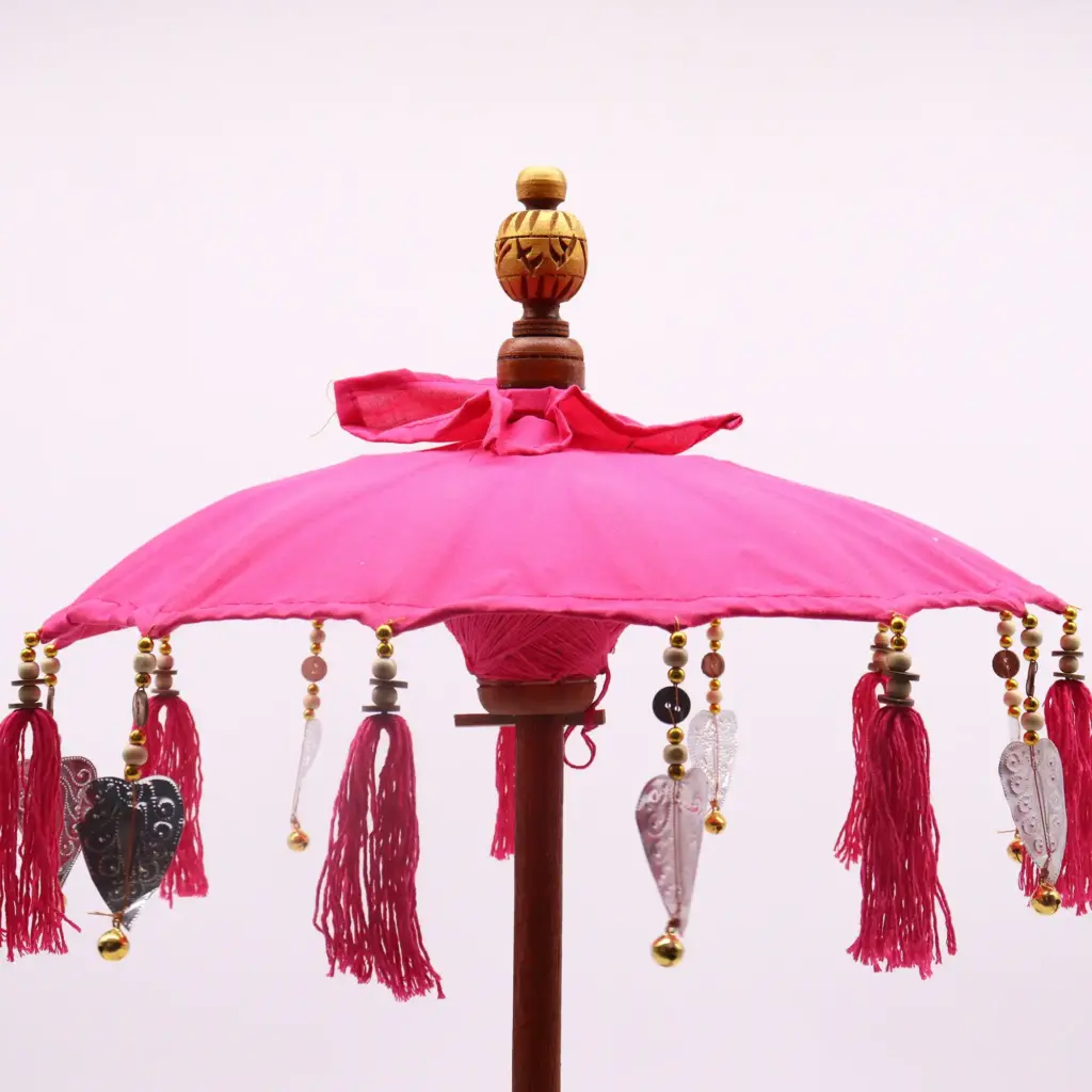 Bali Home Decor Parasol – Cotton – Pink- 40cm | www.artisangoods.co.uk 2 Bali Home Decor Parasol – Cotton – Pink- 40cm | www.artisangoods.co.uk 2