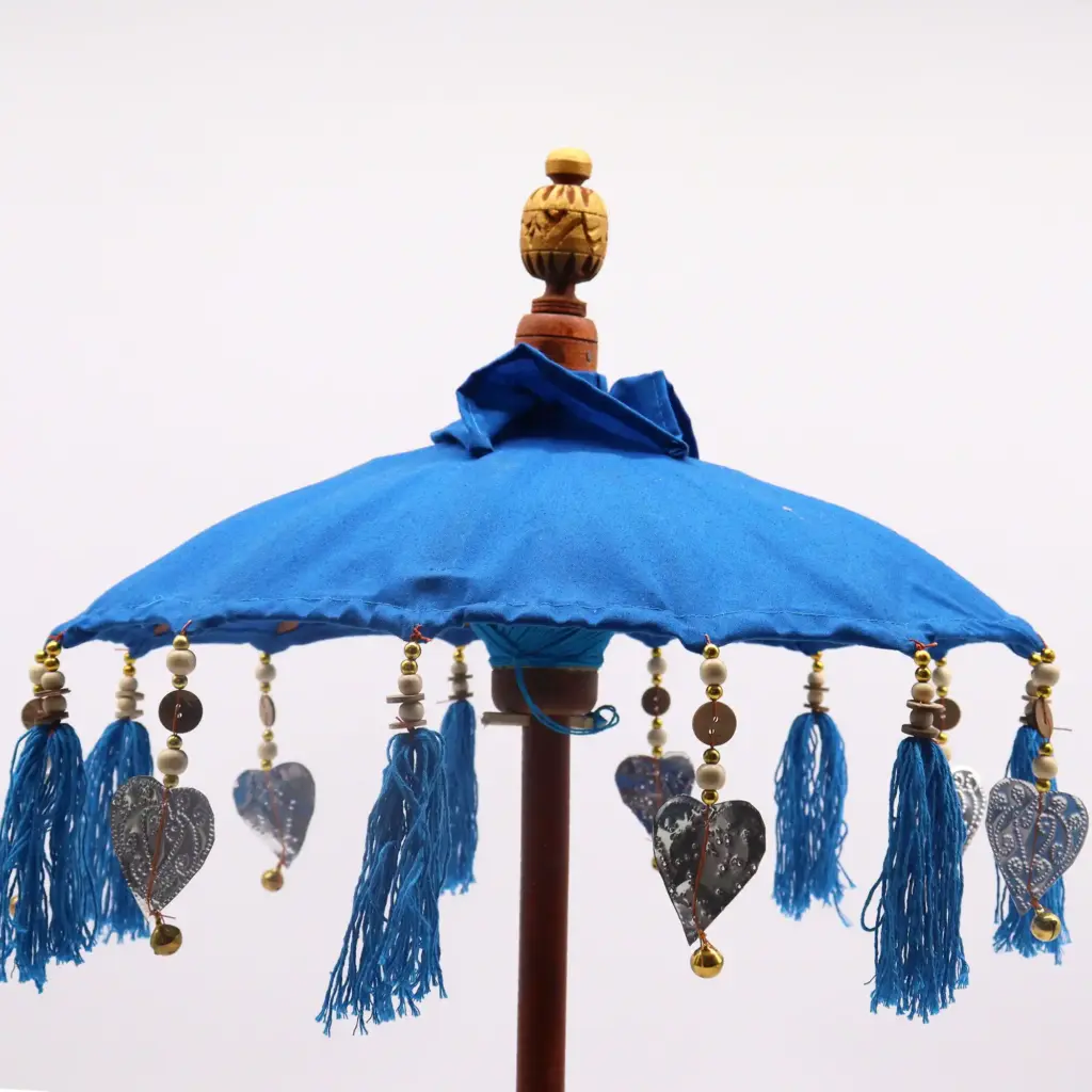 Bali Home Decor Parasol – Cotton – Turquoise- 40cm | www.artisangoods.co.uk 3 Bali Home Decor Parasol – Cotton – Turquoise- 40cm | www.artisangoods.co.uk 3