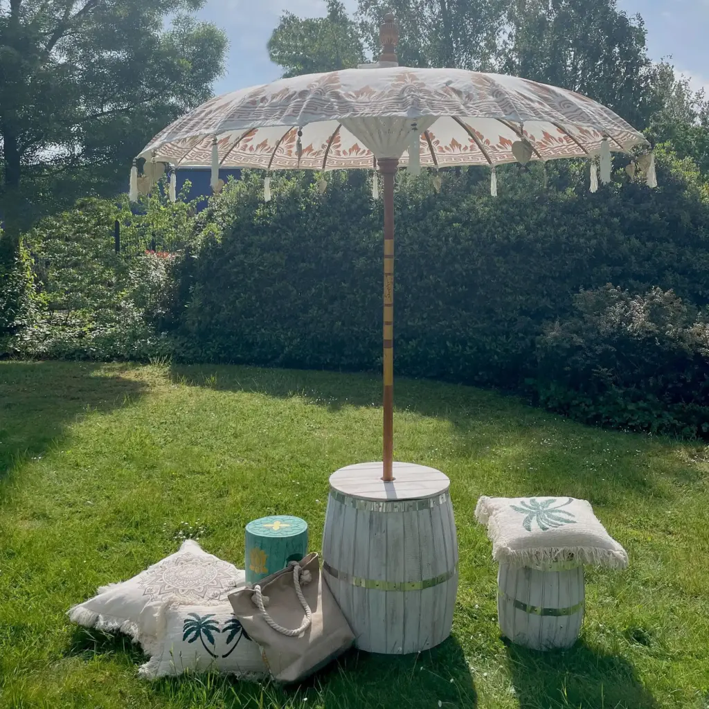 Bali Patio Parasol – Canvas – Natural Decor – 2m | www.artisangoods.co.uk 4