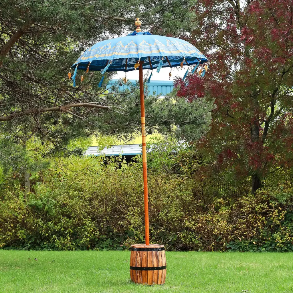 Bali Patio Parasol – Cotton – Turquoise Decor – 1.5m | www.artisangoods.co.uk 4 Bali Patio Parasol – Cotton – Turquoise Decor – 1.5m | www.artisangoods.co.uk 4