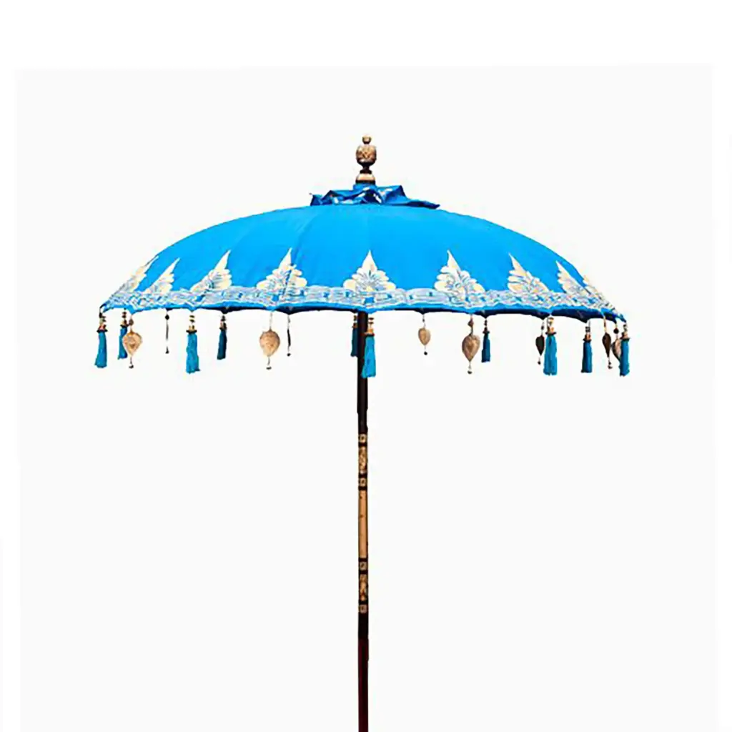 Bali Patio Parasol – Cotton – Turquoise Decor – 1.5m | www.artisangoods.co.uk 5 Bali Patio Parasol – Cotton – Turquoise Decor – 1.5m | www.artisangoods.co.uk 5