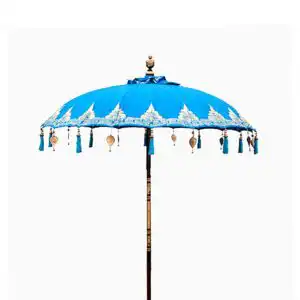 Bali Patio Parasol – Cotton – Turquoise Decor – 2m | www.artisangoods.co.uk 1