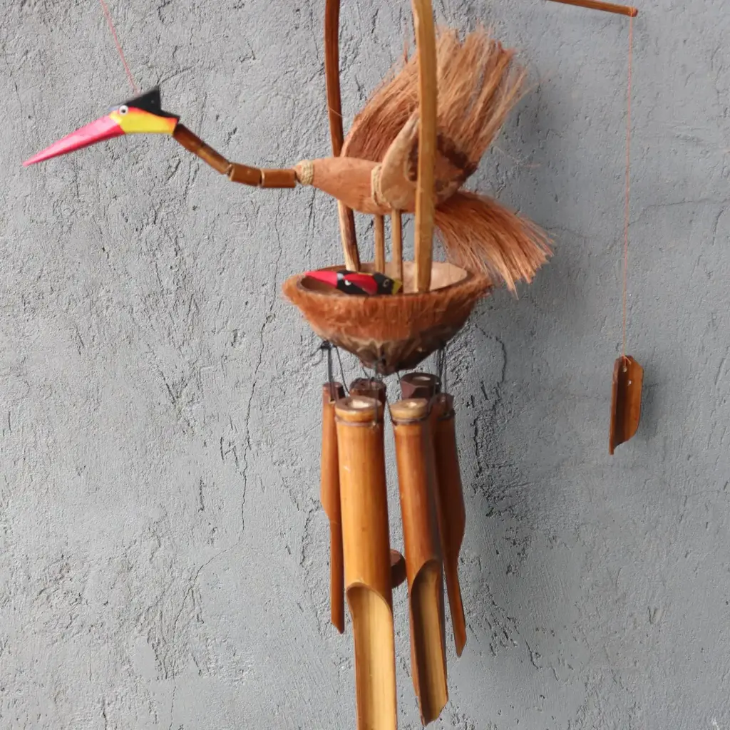 Bamboo Windchime – Natural finish – Mother & Chicks | www.artisangoods.co.uk 2