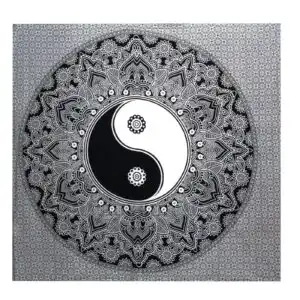 B&W Double Cotton Bedspread + Wall Hanging – Ying yang | www.artisangoods.co.uk B&W Double Cotton Bedspread + Wall Hanging – Ying yang | www.artisangoods.co.uk 1