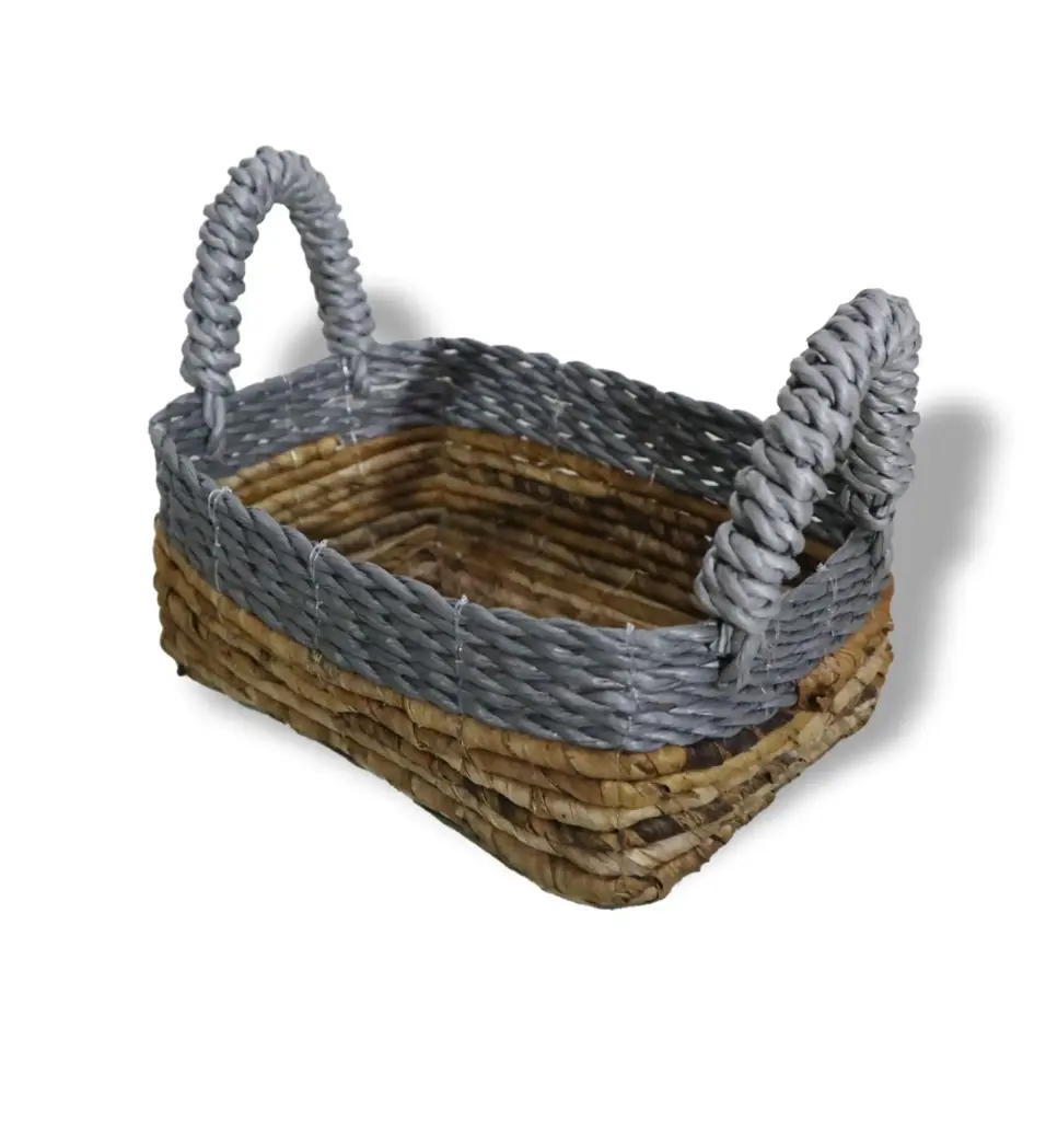 Banana Leaf & Abu-Abu Raffia Square Basket- Set of 3 | www.artisangoods.co.uk 6