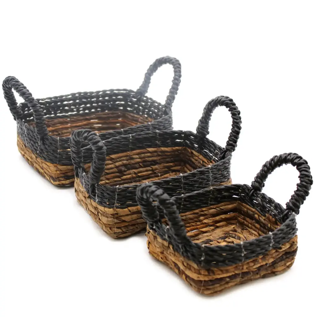 Banana Leaf & Hitam Raffia Square Basket- Set of 3 | www.artisangoods.co.uk 5 Banana Leaf & Hitam Raffia Square Basket- Set of 3 | www.artisangoods.co.uk 5