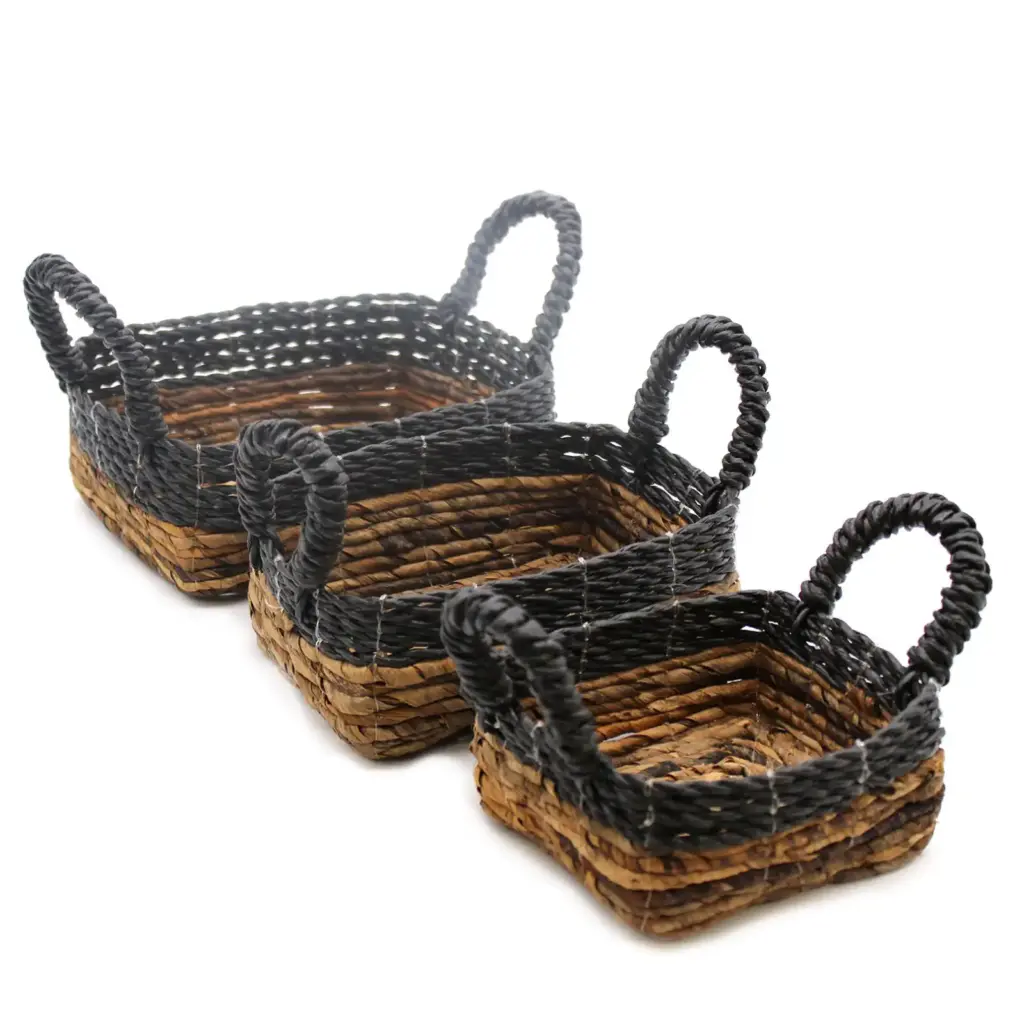 Banana Leaf & Hitam Raffia Square Basket- Set of 3 | www.artisangoods.co.uk 6 Banana Leaf & Hitam Raffia Square Basket- Set of 3 | www.artisangoods.co.uk 6