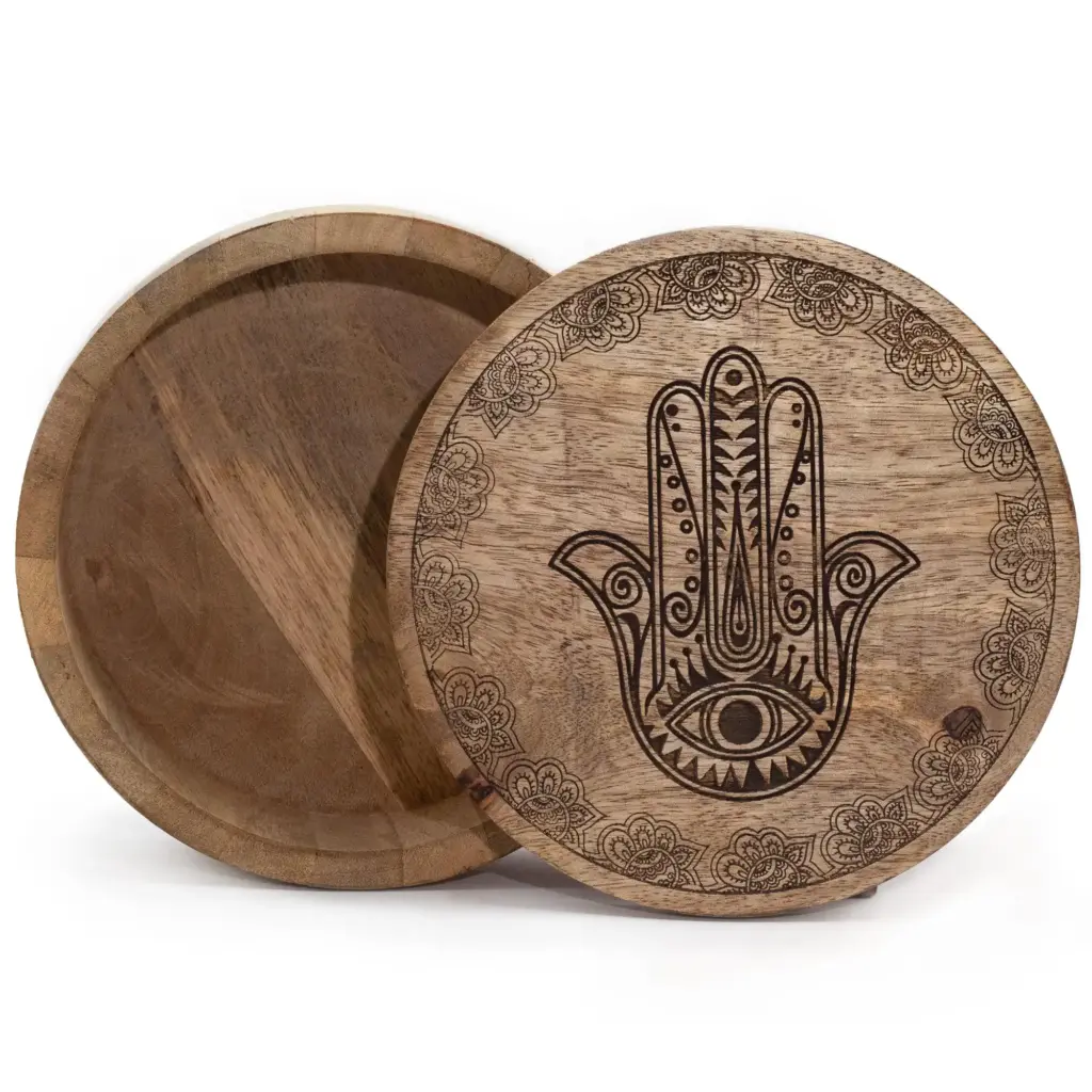 Big Round Box 17.5×7.5cm – Hamsa Black Engraved | www.artisangoods.co.uk Big Round Box 17.5×7.5cm – Hamsa Black Engraved | www.artisangoods.co.uk