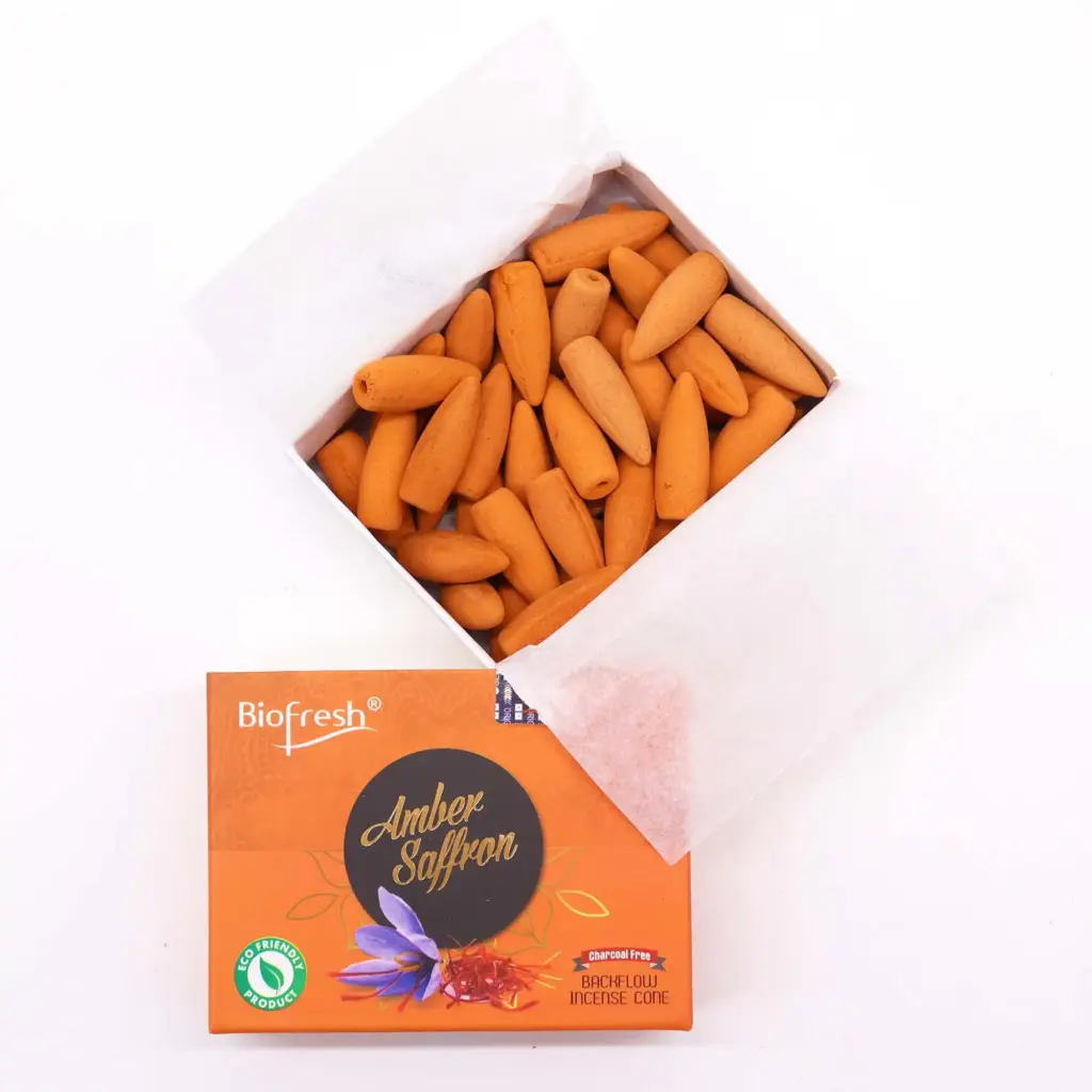 Biofresh Backflow Incense Cones – Amber Safron | www.artisangoods.co.uk 2