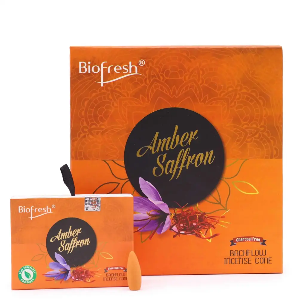 Biofresh Backflow Incense Cones – Amber Safron | www.artisangoods.co.uk