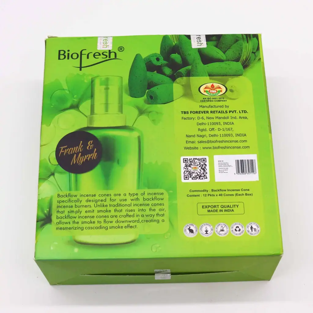Biofresh Backflow Incense Cones – Frank & Myrrh | www.artisangoods.co.uk 5