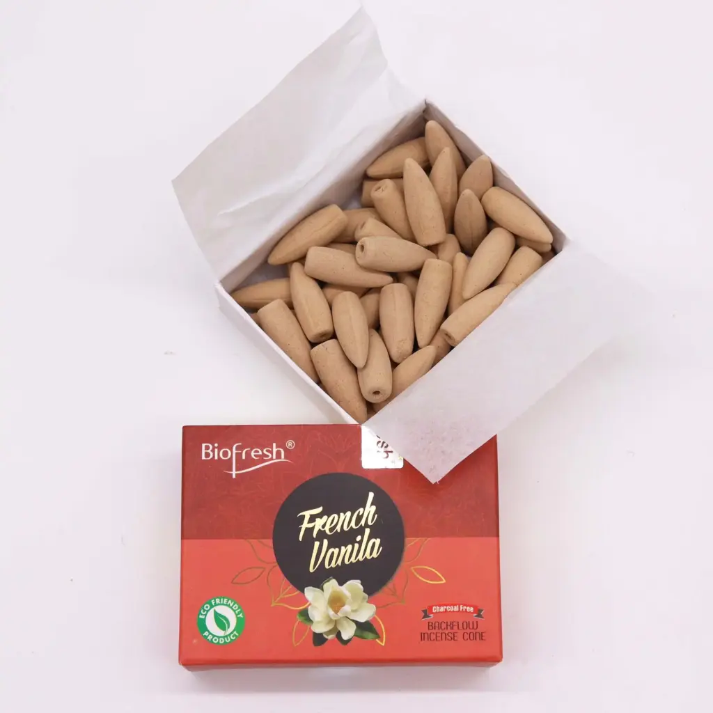 Biofresh Backflow Incense Cones – French Vanilla | www.artisangoods.co.uk 2