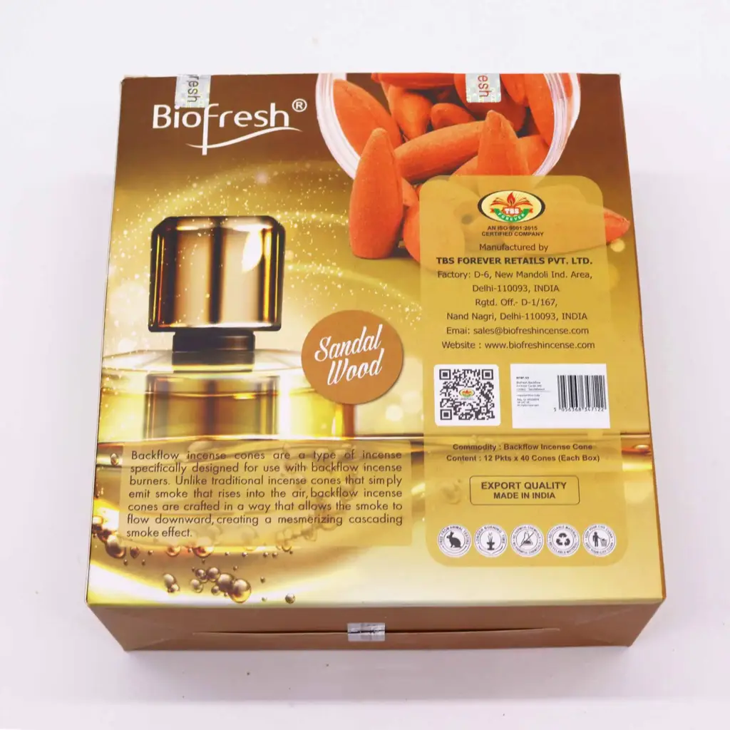 Biofresh Backflow Incense Cones – Sandalwood | www.artisangoods.co.uk 5