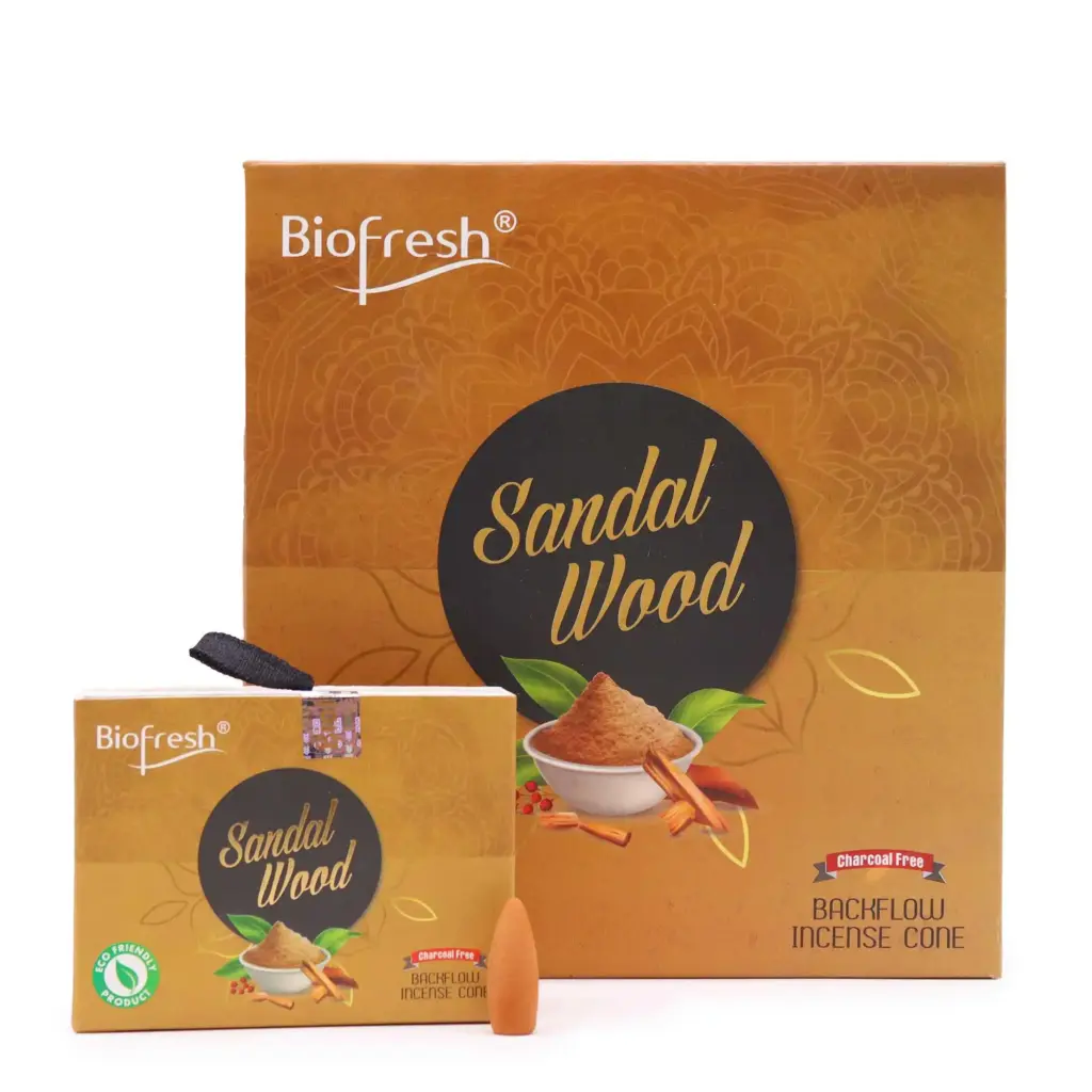Biofresh Backflow Incense Cones – Sandalwood | www.artisangoods.co.uk