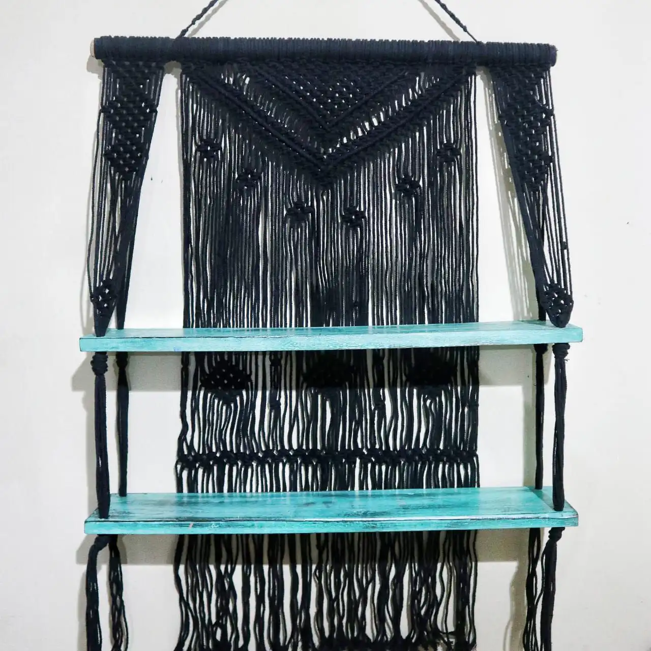 Black Macrame Hanging Shelves – Turquoise | www.artisangoods.co.uk 10 Black Macrame Hanging Shelves – Turquoise | www.artisangoods.co.uk 9