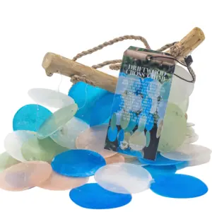 Blue & Pearl Driftwood Cross Chime | www.artisangoods.co.uk 3