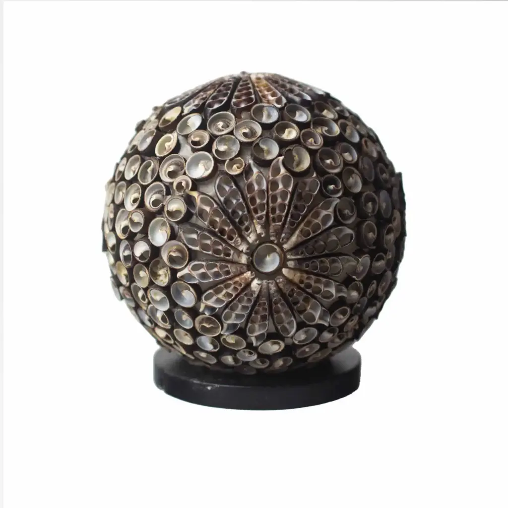 Boho Sea Shell Lamp – Chocolate Twist Globe – 15cm | www.artisangoods.co.uk