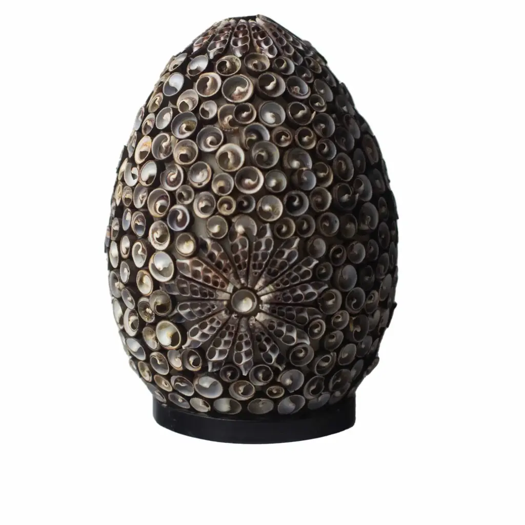 Boho Sea Shell Lamp – Chocolate Twist Oval – 20cm | www.artisangoods.co.uk