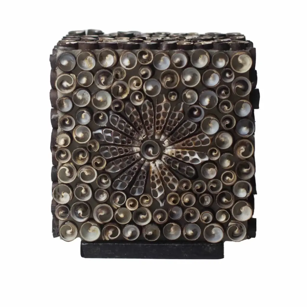 Boho Sea Shell Lamp – Chocolate Twist Square – 15cm | www.artisangoods.co.uk