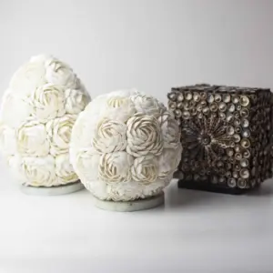 Boho Sea Shell Lamp – Rose Oval – 20cm | www.artisangoods.co.uk 3