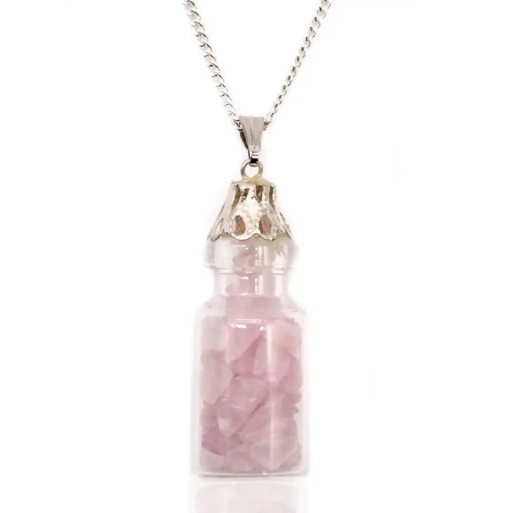 Bottled Gemstones Necklace – Rose Quartz | www.artisangoods.co.uk