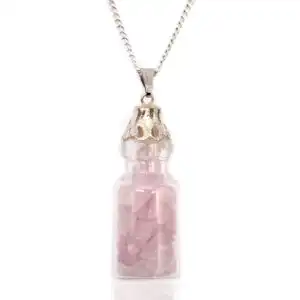 Bottled Gemstones Necklace – Rose Quartz | www.artisangoods.co.uk 1