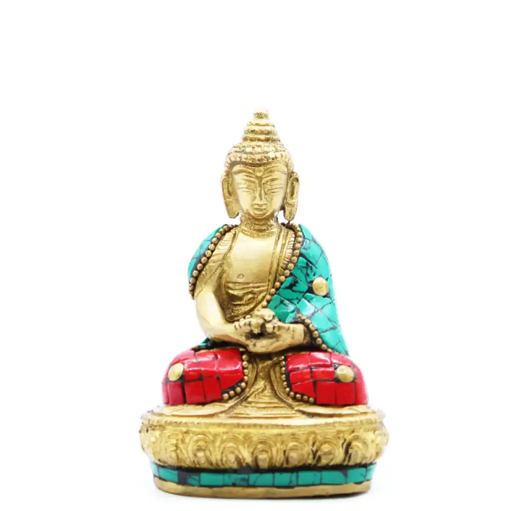 Brass Buddha Figure – Amitabha – 9.5 cm | www.artisangoods.co.uk
