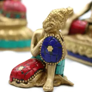 Brass Buddha Figure – Lrg Head – 11.5 cm | www.artisangoods.co.uk 5