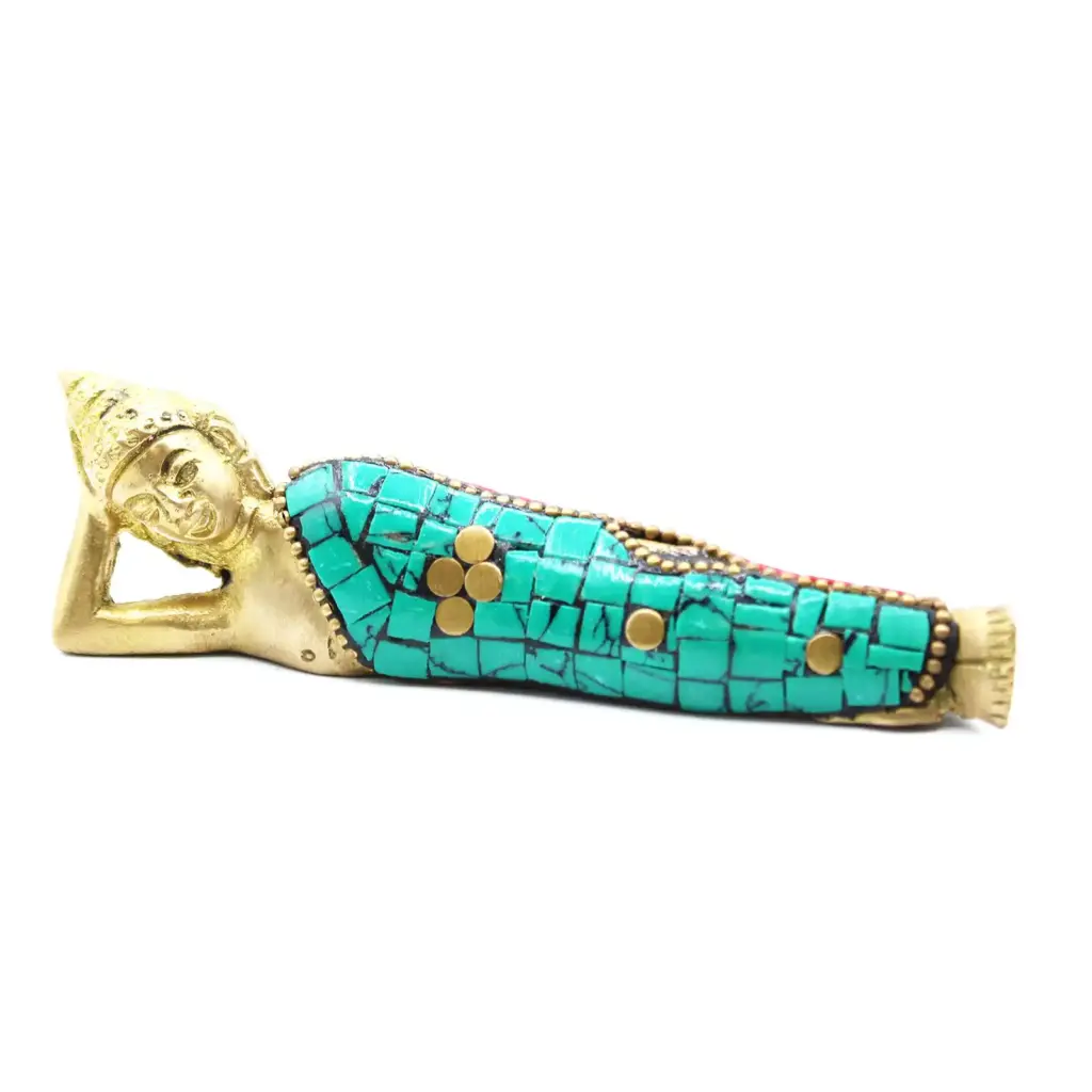 Brass Buddha Figure – Lying Down – 10cm | www.artisangoods.co.uk