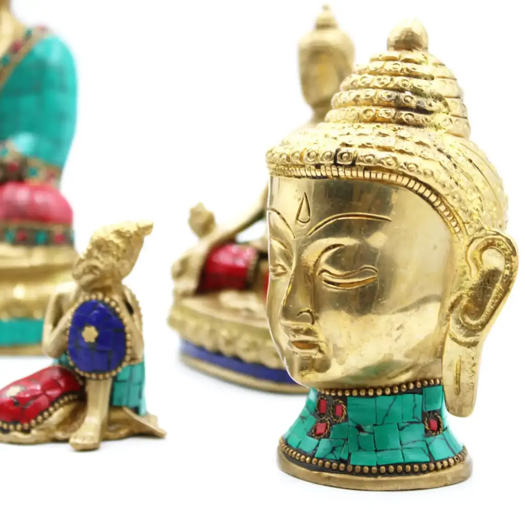 Brass Buddha Figure – Med Head – 8 cm | www.artisangoods.co.uk 3