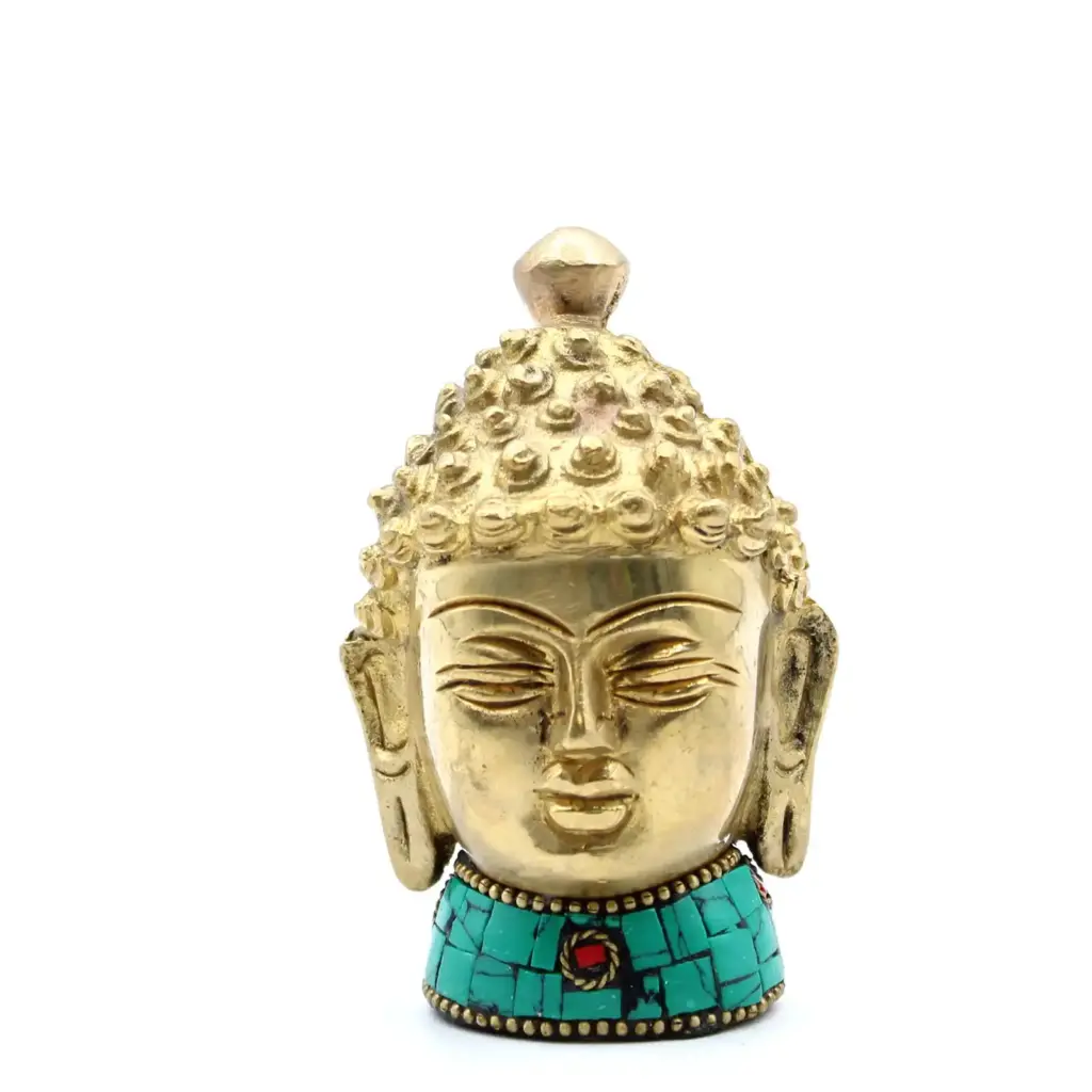Brass Buddha Figure – Med Head – 8 cm | www.artisangoods.co.uk