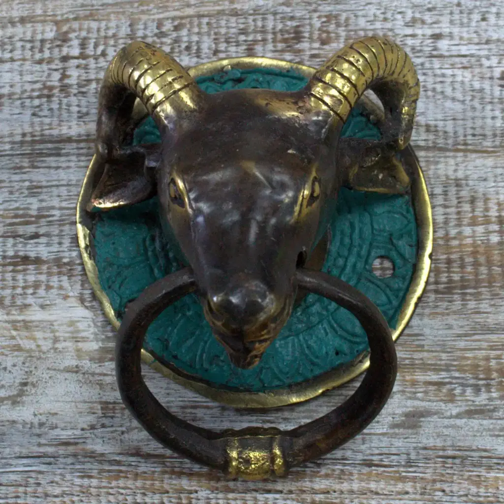 Brass Door Knocker – Rams Head | www.artisangoods.co.uk