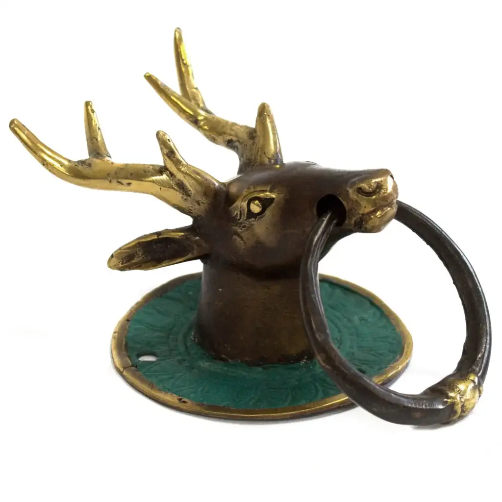 Brass Door Knocker – Stags Head | www.artisangoods.co.uk
