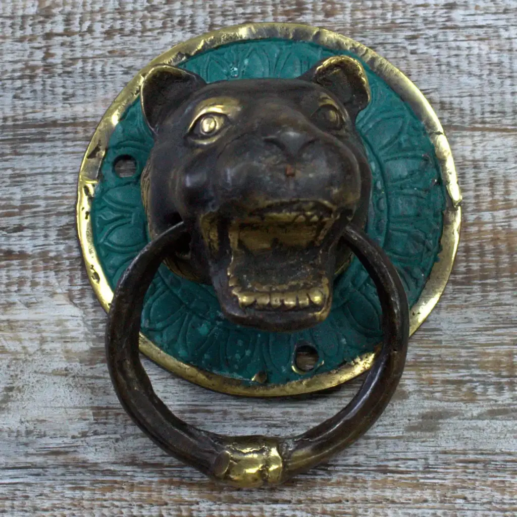 Brass Door Knocker – Tiger Head | www.artisangoods.co.uk