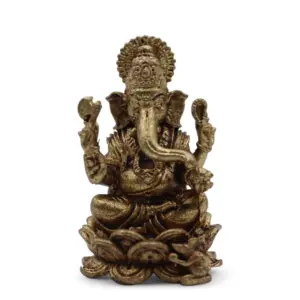 Brass Miniature Gods – Ganesha (22gms)  – 37mm | www.artisangoods.co.uk 3
