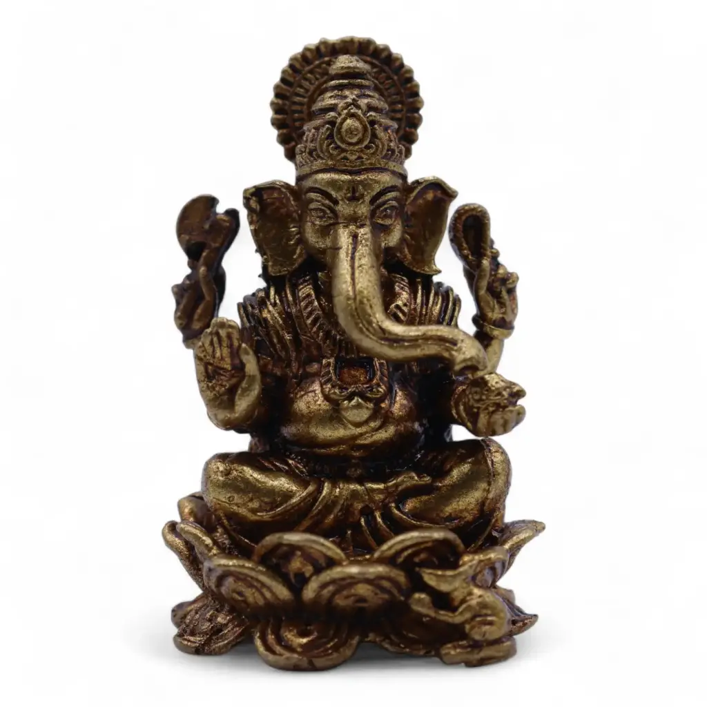 Brass Miniature Gods – Ganesha (52gms)  – 49mm | www.artisangoods.co.uk