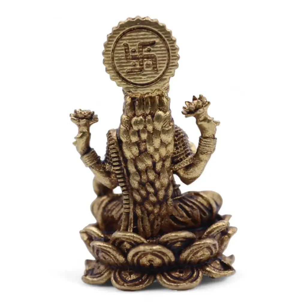 Brass Miniature Gods – Laxmi (22gms)  – 37mm | www.artisangoods.co.uk