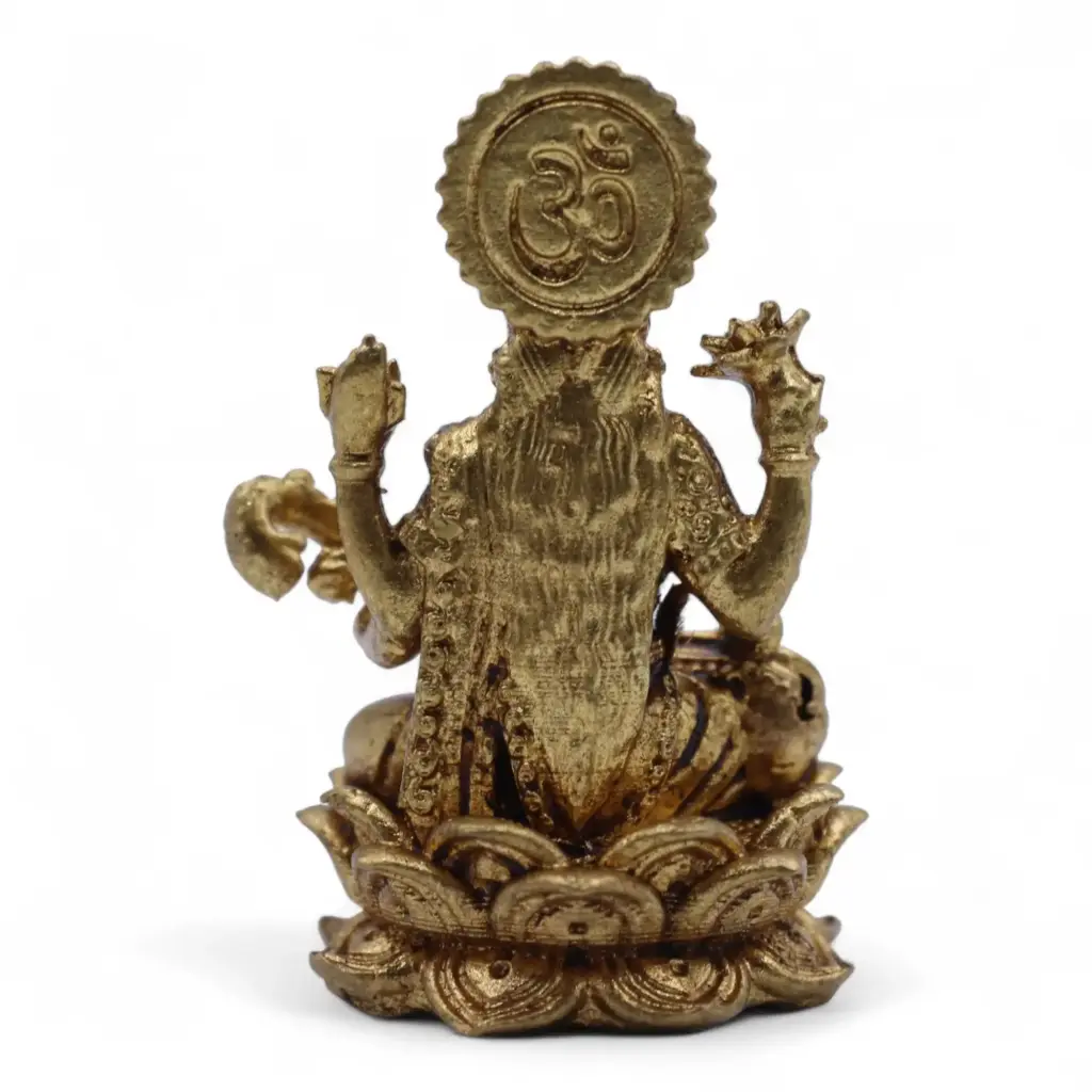 Brass Miniature Gods – Sarswati (22gms)  – 34mm | www.artisangoods.co.uk