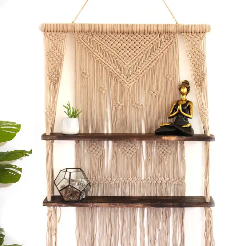 Brown Macrame Hanging Shelves – Brown | www.artisangoods.co.uk 9 Brown Macrame Hanging Shelves – Brown | www.artisangoods.co.uk 8