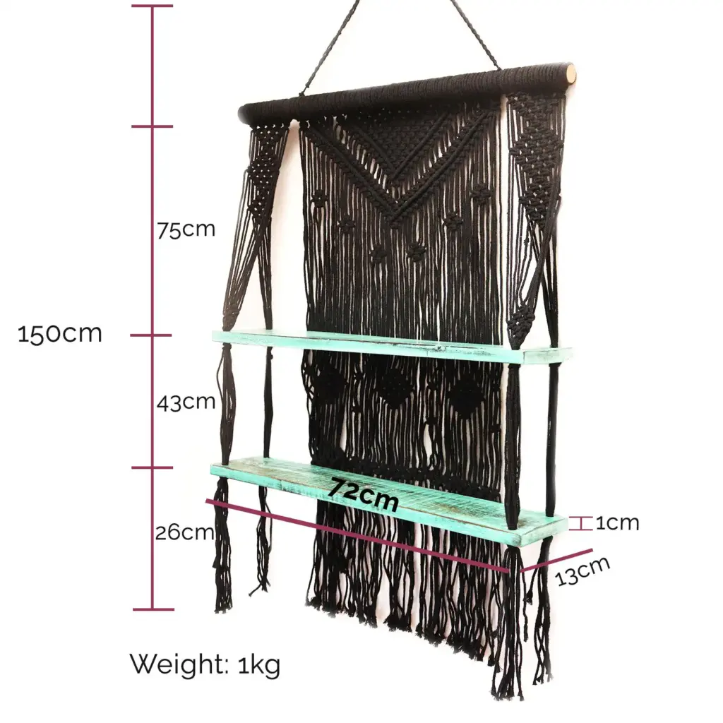 Brown Macrame Hanging Shelves – Brown | www.artisangoods.co.uk 9