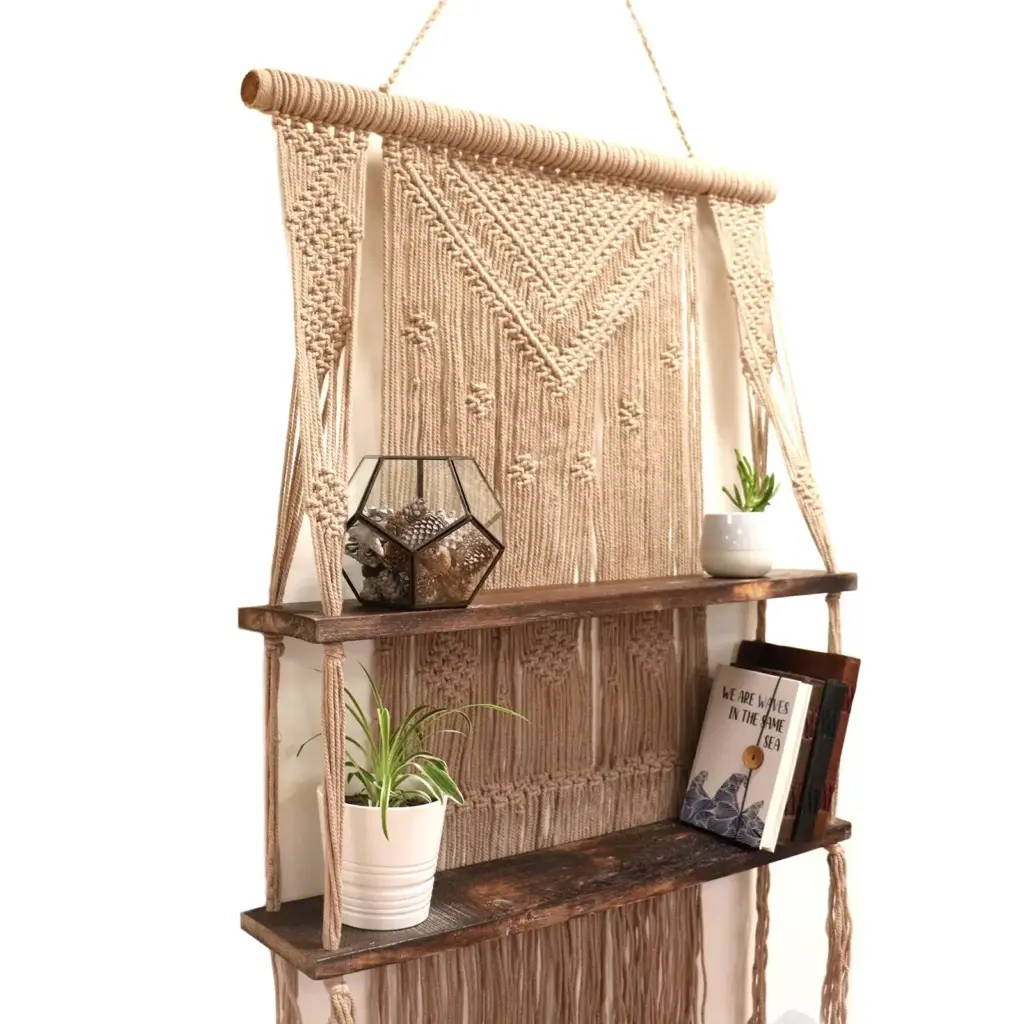 Brown Macrame Hanging Shelves – Brown | www.artisangoods.co.uk 6