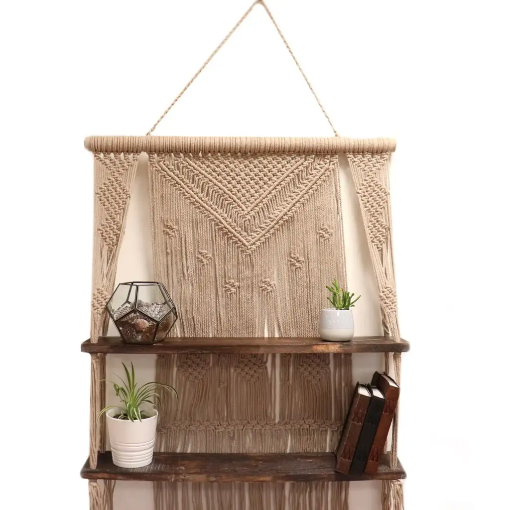 Brown Macrame Hanging Shelves – Brown | www.artisangoods.co.uk 5