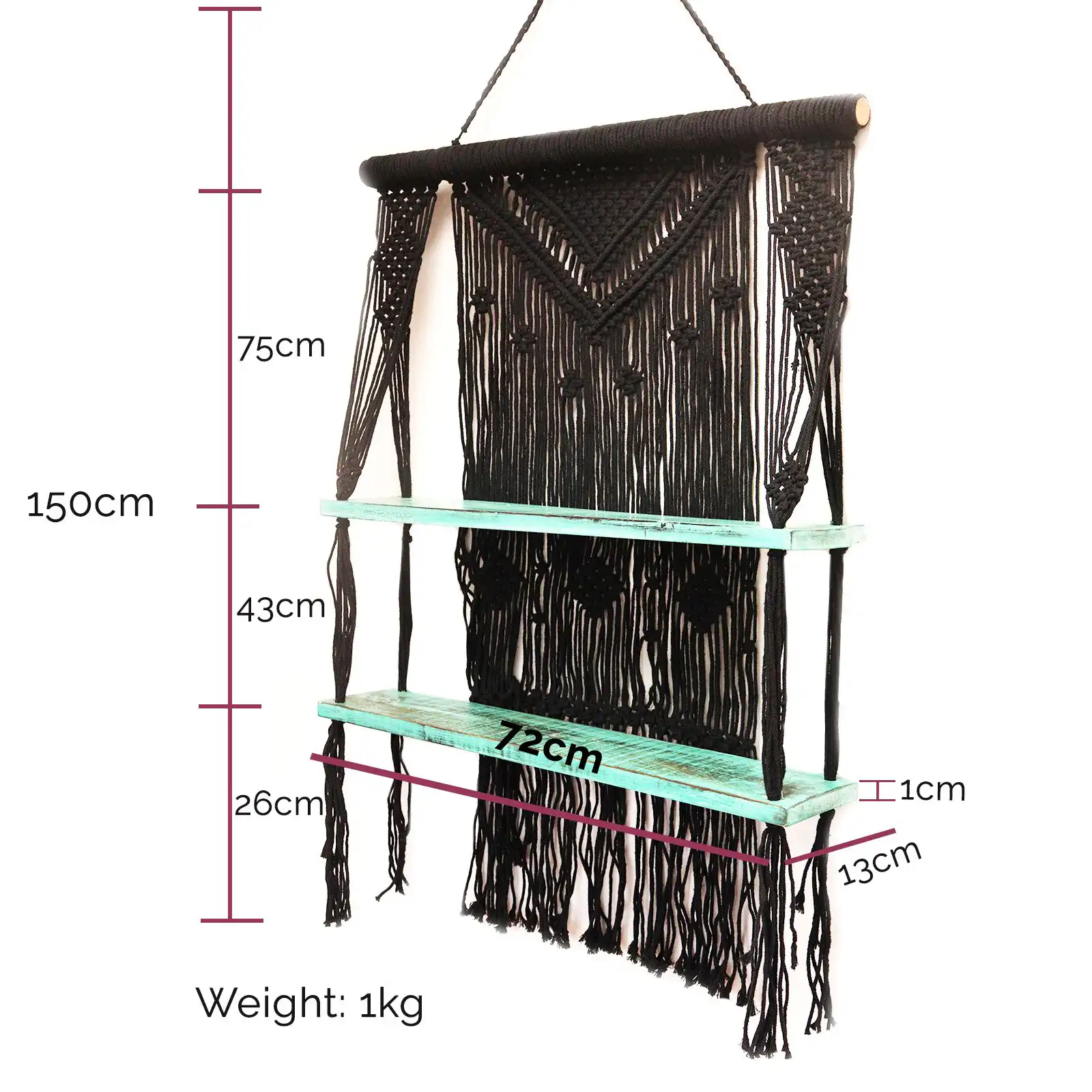 Brown Macrame Hanging Shelves – Brown | www.artisangoods.co.uk 10 Brown Macrame Hanging Shelves – Brown | www.artisangoods.co.uk 9